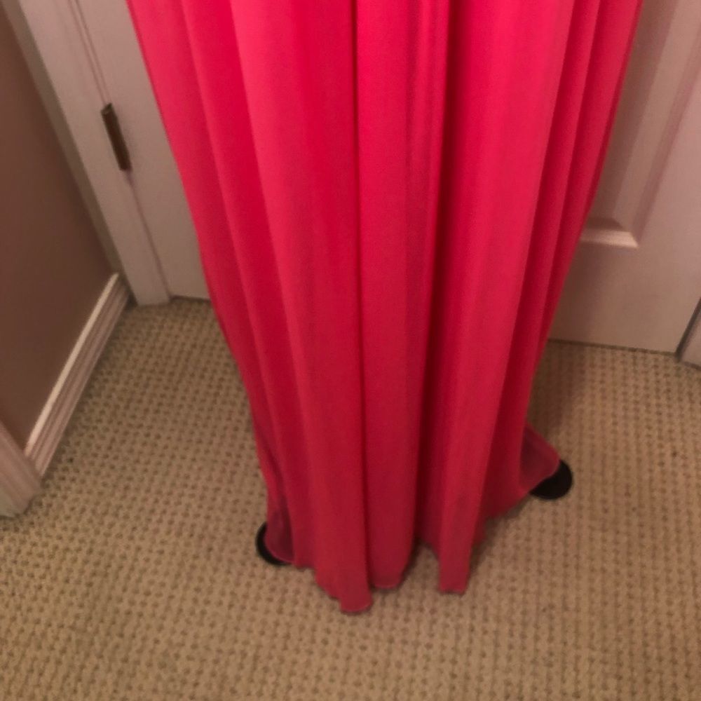 Deb pink maxi length formal prom dress with jeweled strap, size 14 - Picture 7 of 13